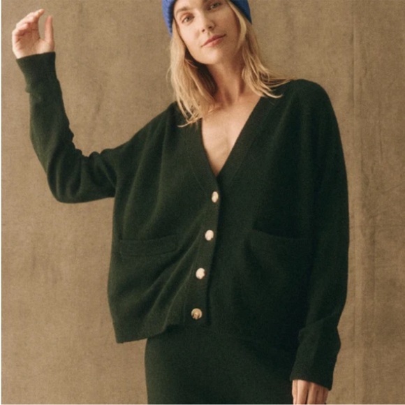 The Great. The 100% Cashmere Varsity Cardigan in Alpine. Size 1. - Picture 1 of 7